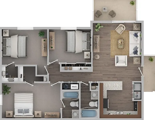 Three Bedroom Floor Plan Three Bedroom Floor Plan