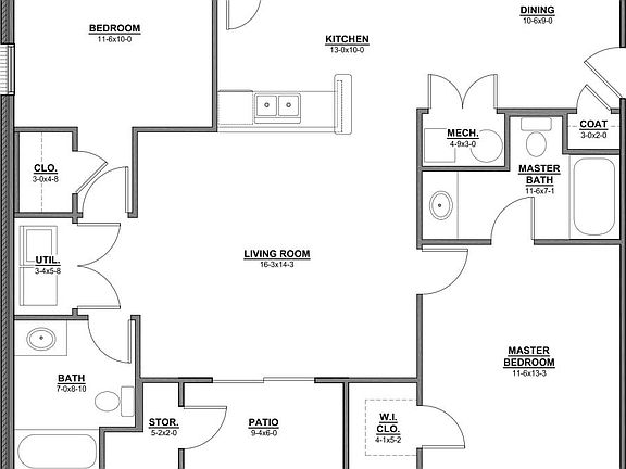 2-bedroom floorplan