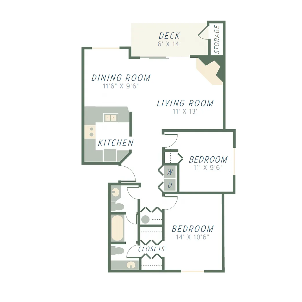Floor plan Canoe - 2x1.5
