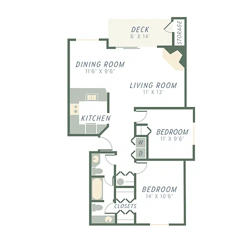 Floor plan Canoe - 2x1.5
