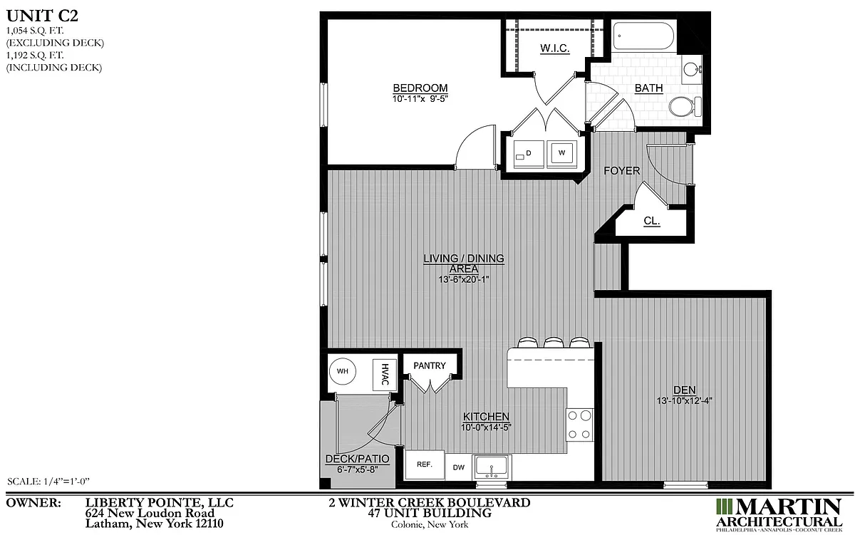 Floor plan C2 - One Bedroom plus Den