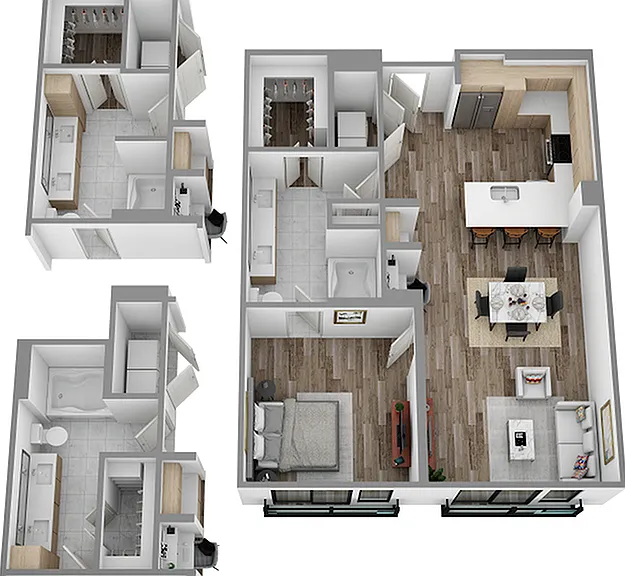 J: 1 bed / 1 bath J: 1 bed / 1 bath