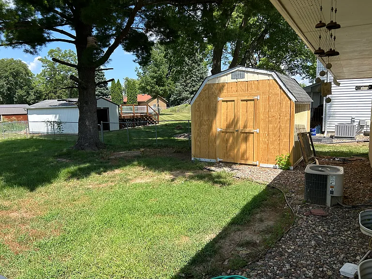 Storage shed in the backyard