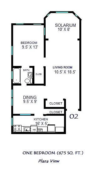Floor plan One Bedroom 02