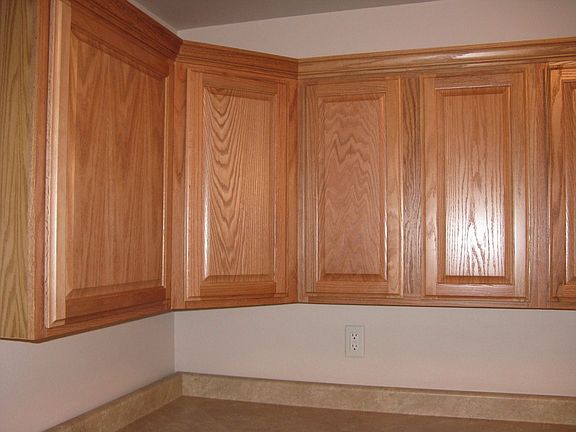 Oak cabinet close-up