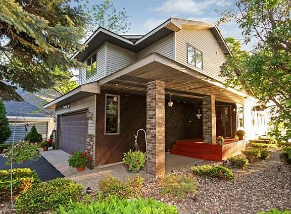 Great front porch to relax on.  This home has a maintenance free exterior with aluminum soffits & fascia and steel siding.