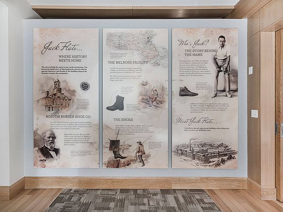 An apartment community transformed from the site of the former Boston Rubber Shoe Company facility