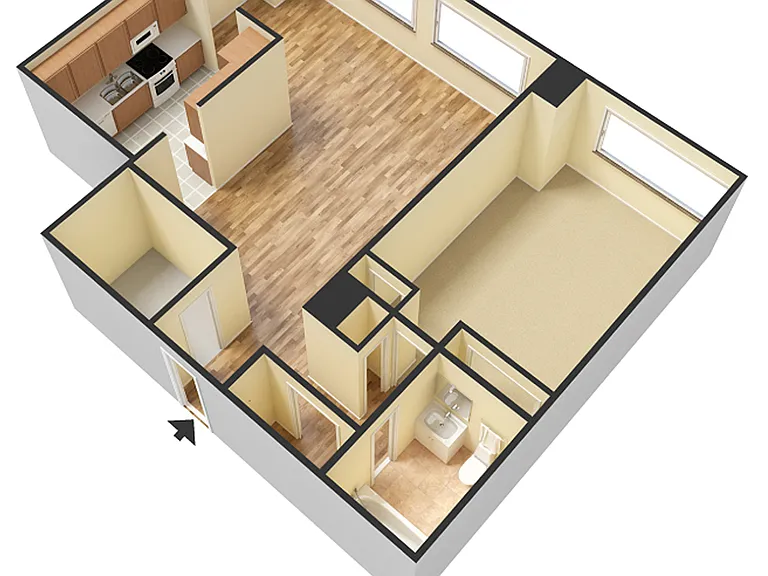 1 Bedroom, 1 Bath 1 Bedroom, 1 Bath
