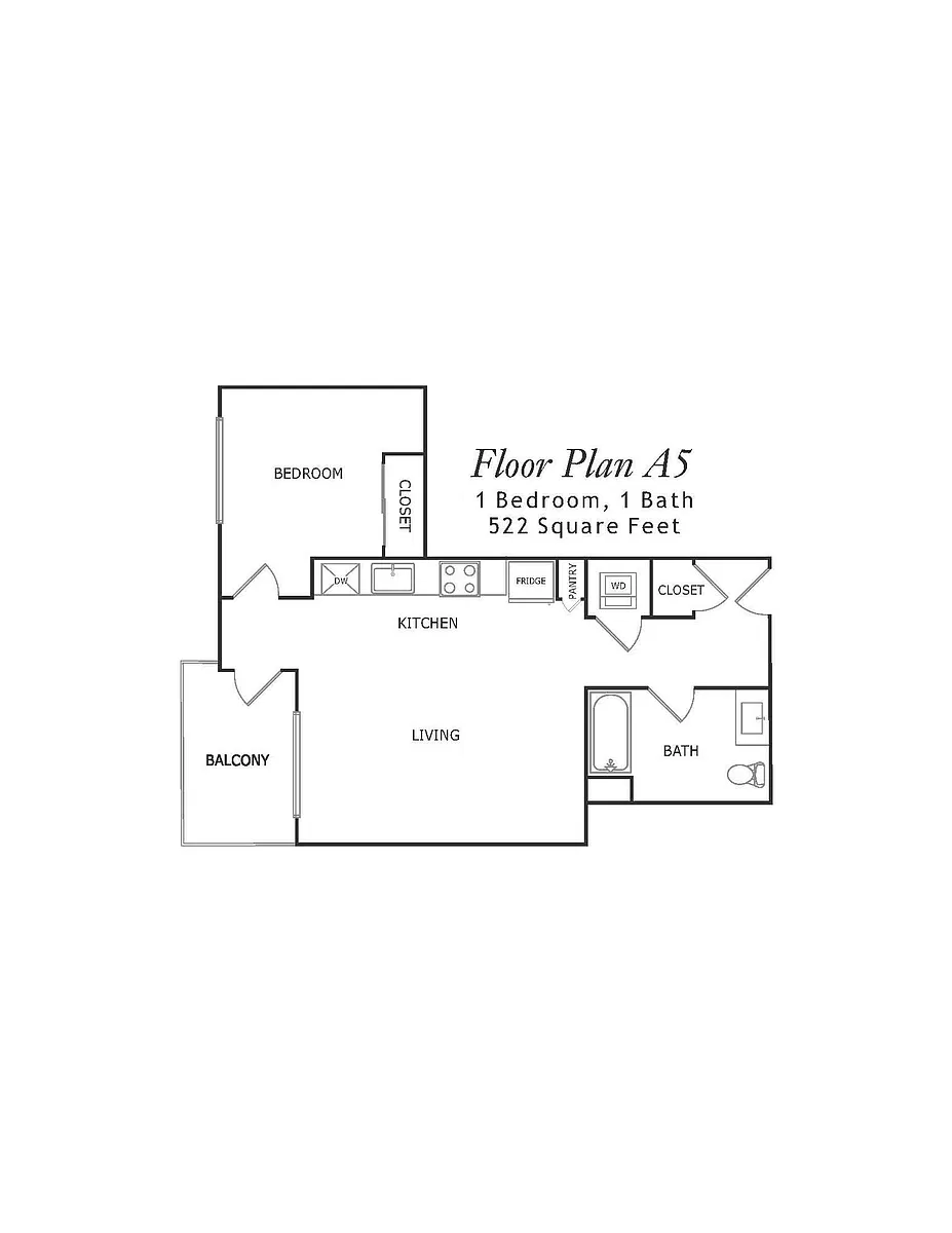 Floor plan One-Bedroom A5