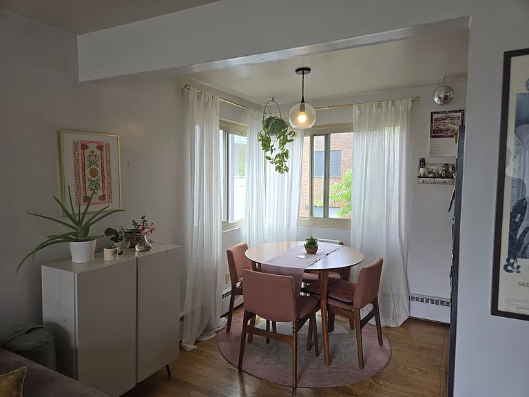 Dining room with lots of windows