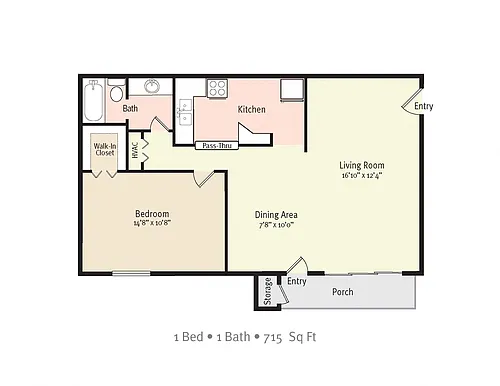 Floor plan One Bedroom One Bath