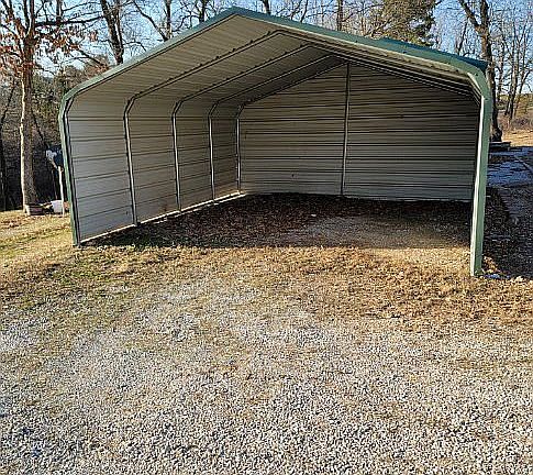 2 car enclosed carport
