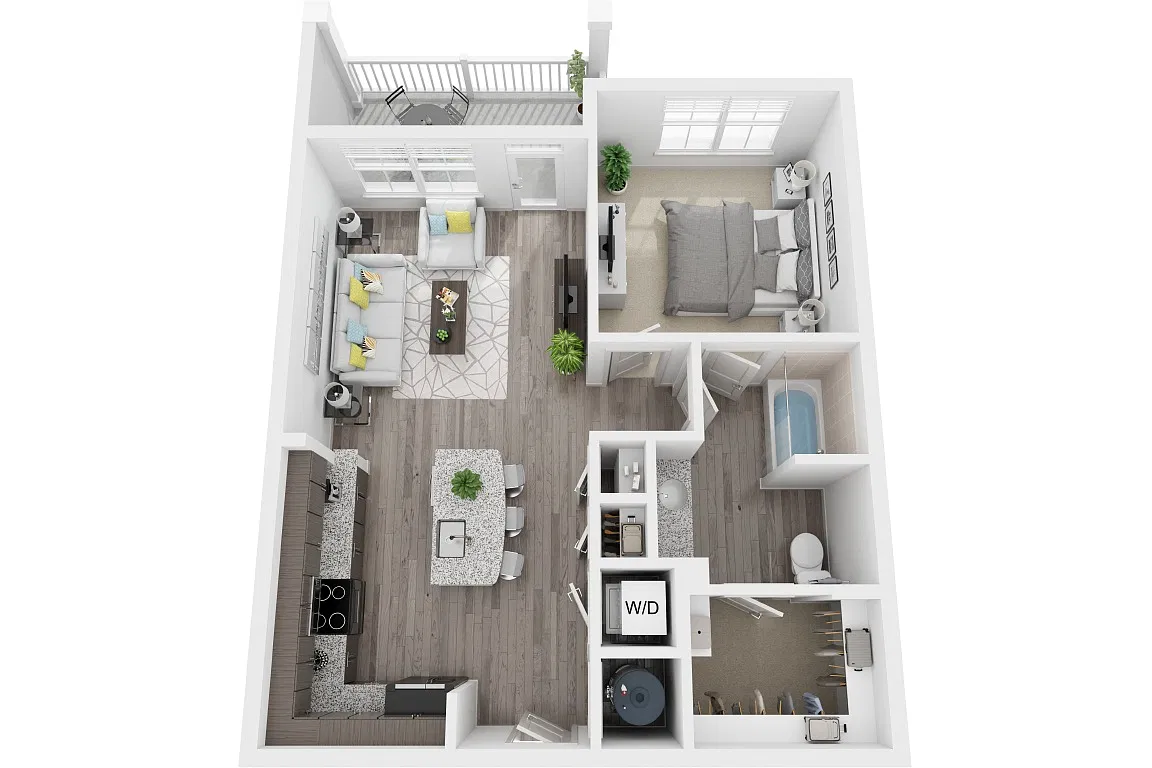 Floor plan 1 Bedroom 1 Bath