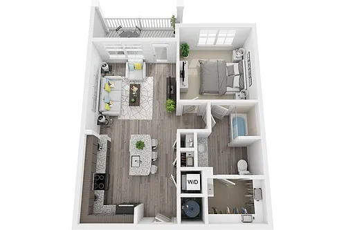 Floor plan 1A 1 Bedroom 1 Bath