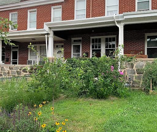 Another angle of the front of home, also with a better view of the front yard. The front yard is a pollinator garden featuring a variety of native species.