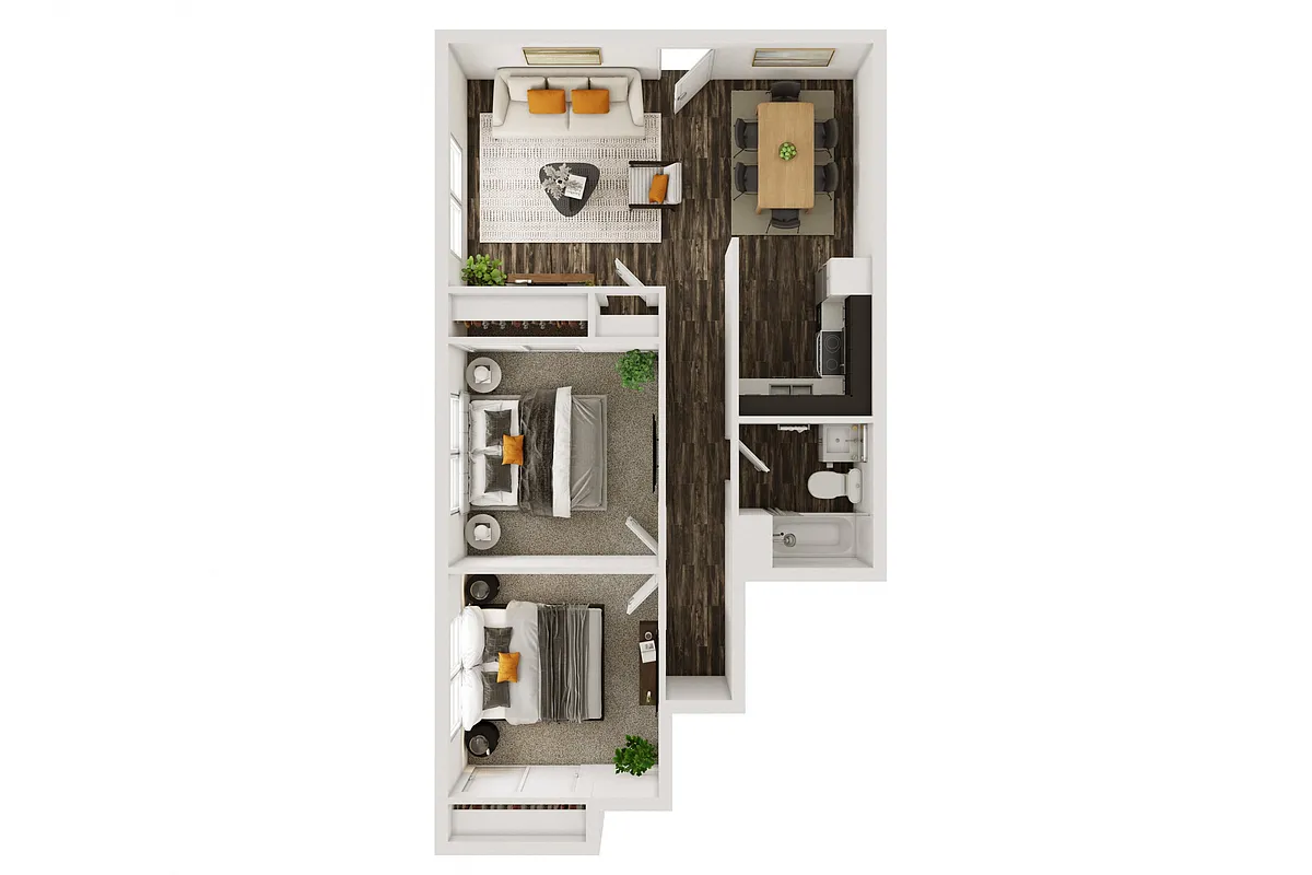 Floor plan 2 Bedroom Traditional