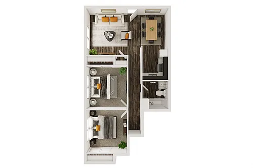 Floor plan 2 Bedroom Traditional
