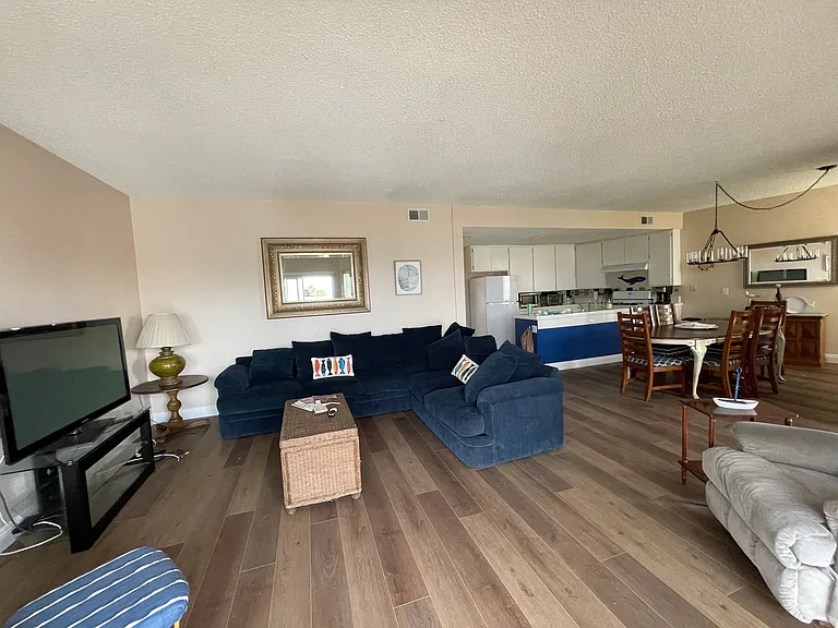 Spacious living room with ocean views, open air concept