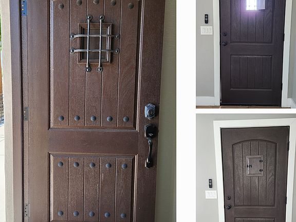 The gorgeous door with a security peep-door!