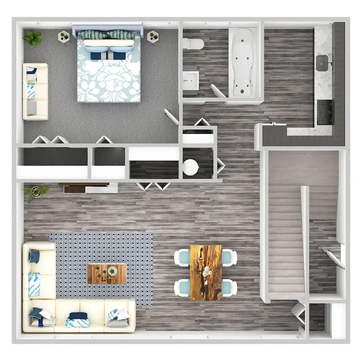 Floor plan Upgraded One Bedroom