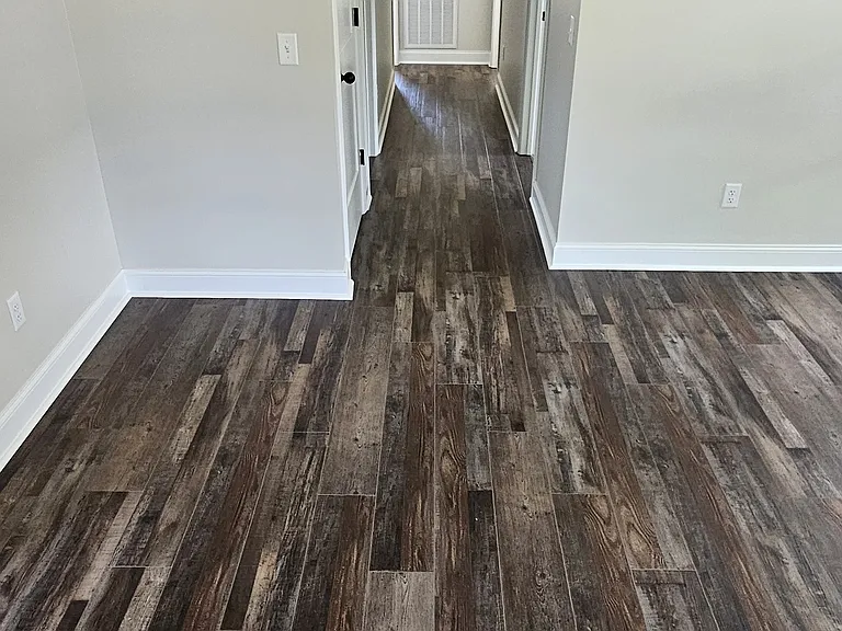 Living room, looking down hallway