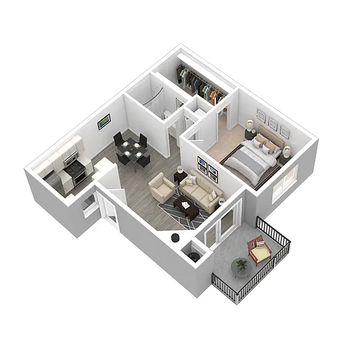 Floor plan One Bedroom - One Bath