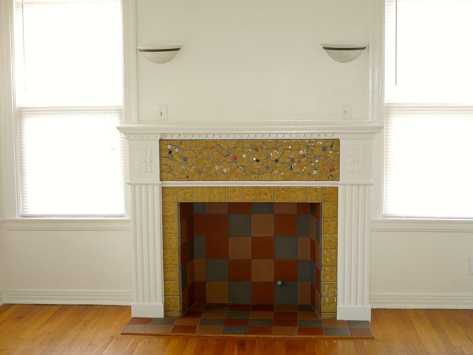 Faux fireplace detail
