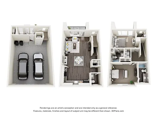 Floor plan 2 Bedroom Townhome