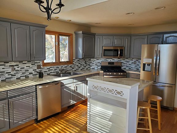 Newly renovated kitchen with new appliances. Gas stove.