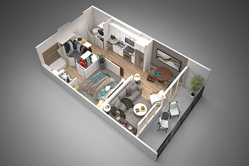 Floor plan 1 Bed/1 Bath