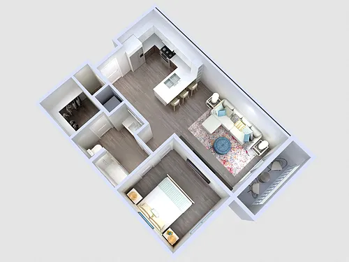 Floor plan A1: 1 Bed 1 Bath
