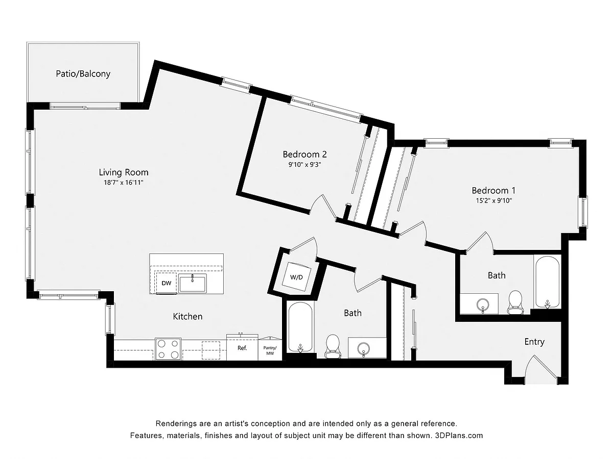 Floor plan Two Bedroom E06A