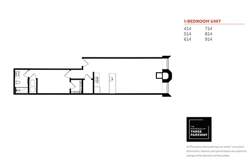 Floor plan 1bd - Style 2