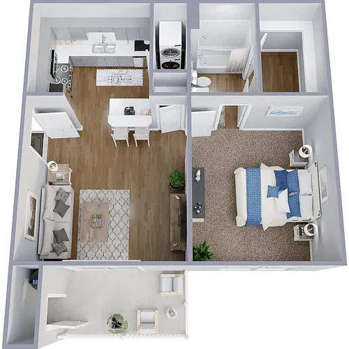 Floor plan 1 Bedroom, 1 Bath