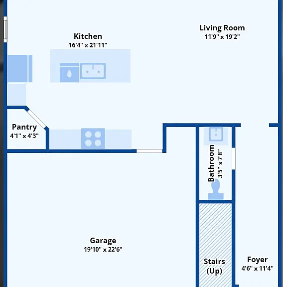 Downstairs floor plan