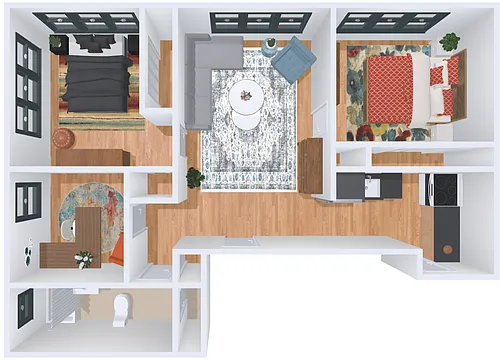 Floor plan 2bd/1b 1100-2