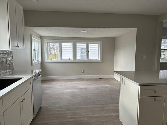 Large eating area attached to the kitchen.