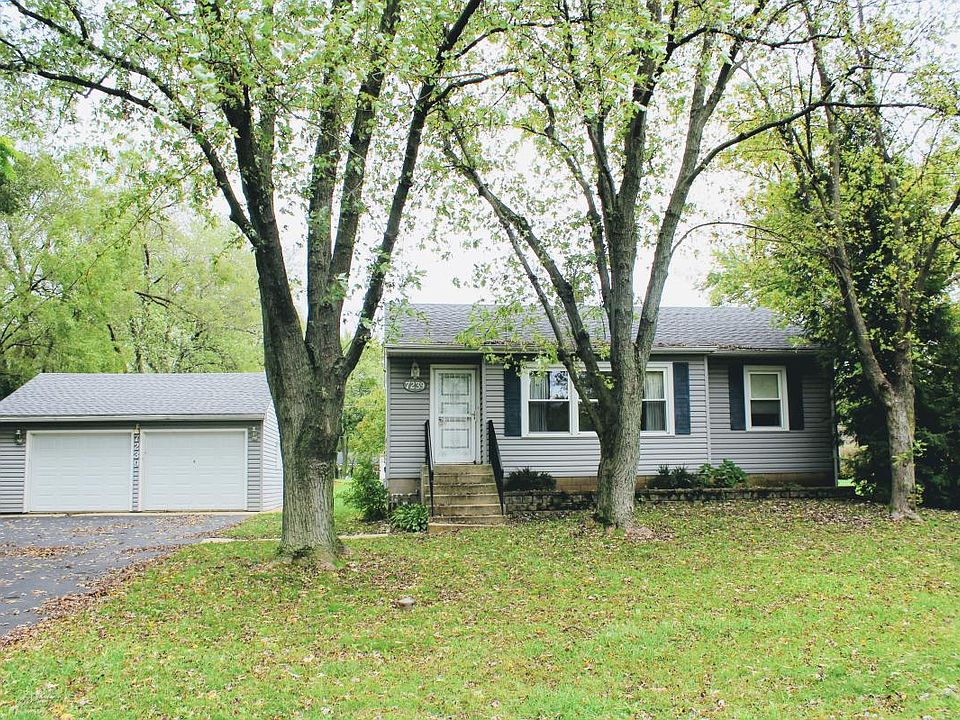 Front View, 2 car garage