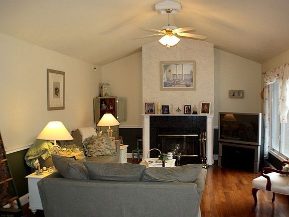 Sunny Living Room with Fireplace
