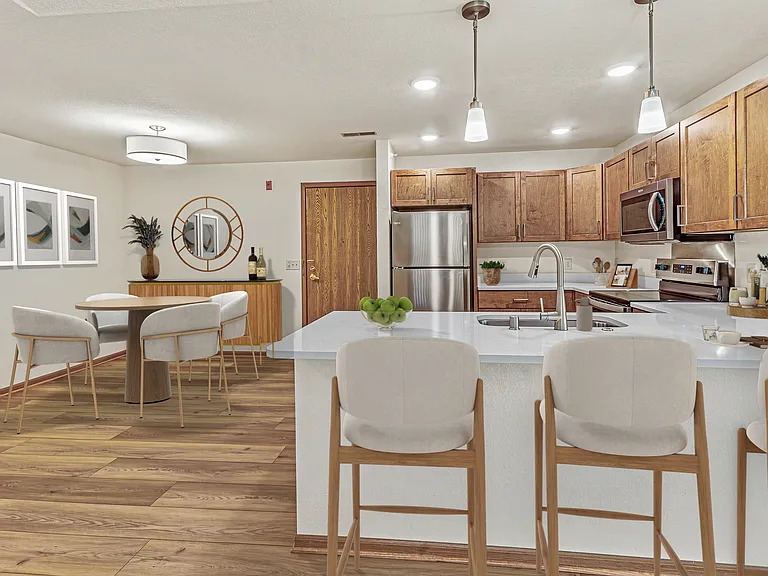 Two bedroom, two bath with great room open concept