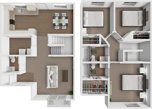 Floor plan Unit B 3 bedroom TH