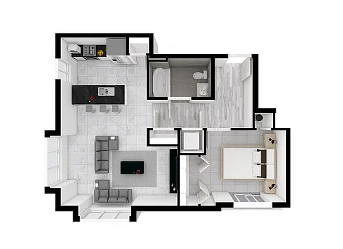 Floor plan 1 Bedroom A