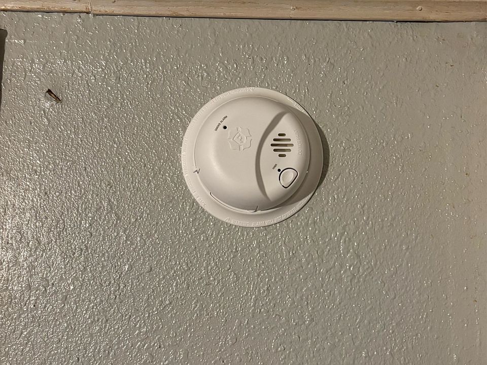 Smoke detector installed