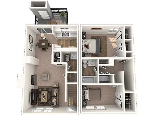 Floor plan Two Bedroom Townhome