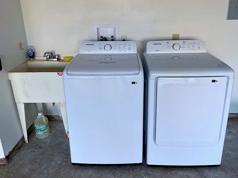Brand new full size washer and gas dryer.