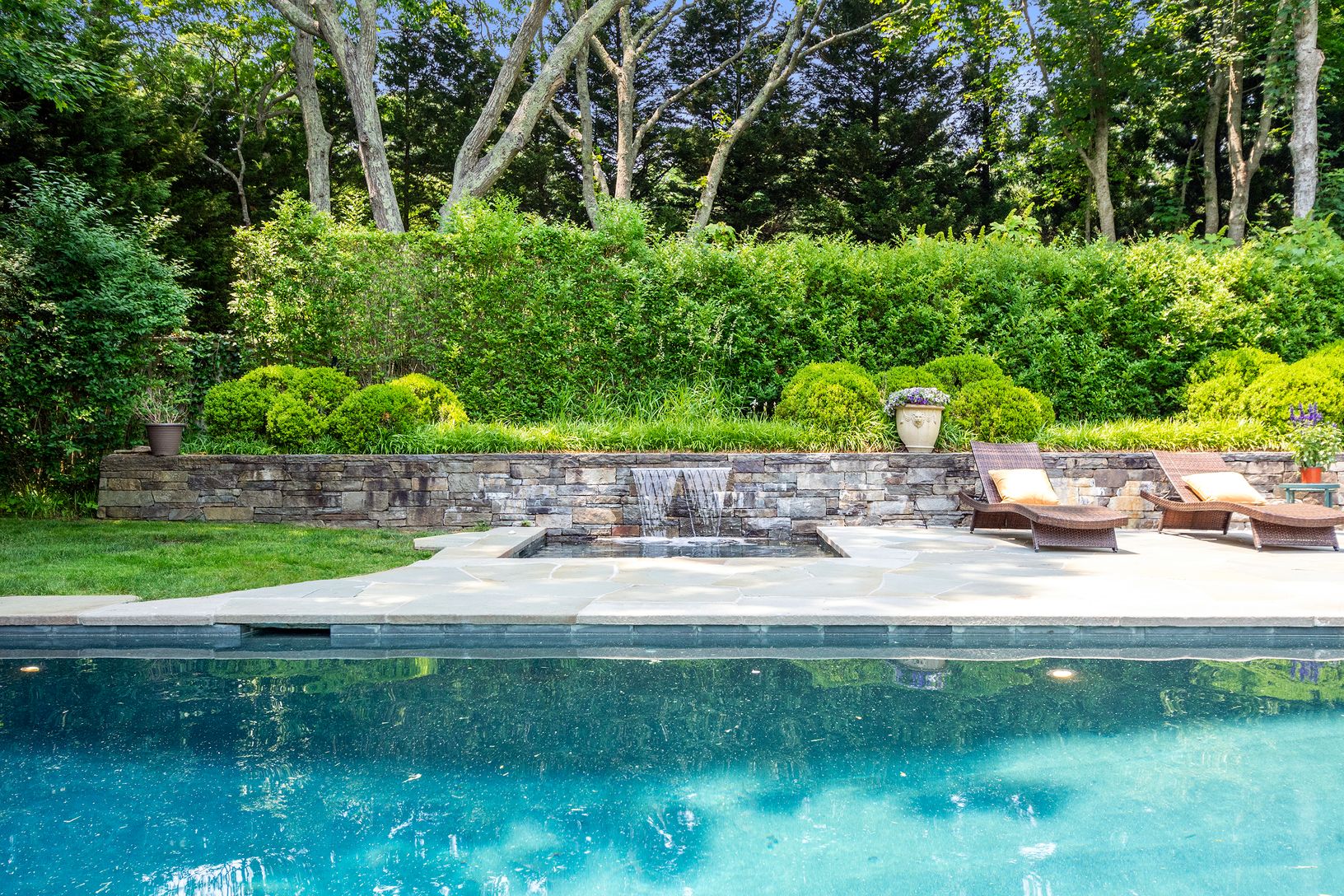 Waterfall in-ground spa