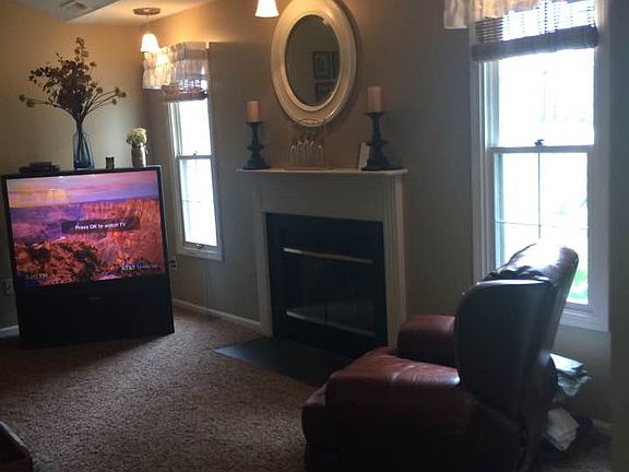 Living area with fireplace