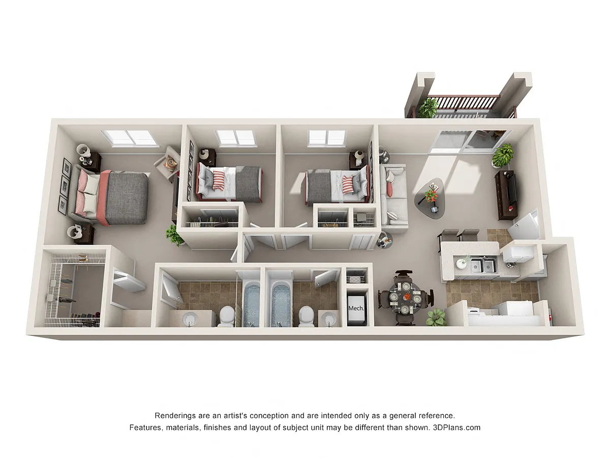 Floor plan Three Bedroom