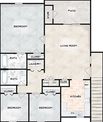 Three Bedroom Floorplan Three Bedroom Floorplan