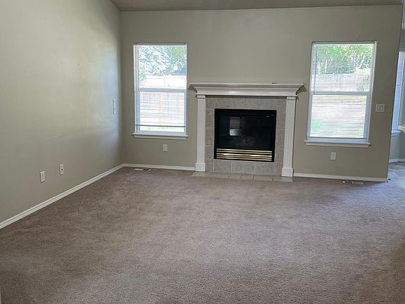 Living room with fireplace